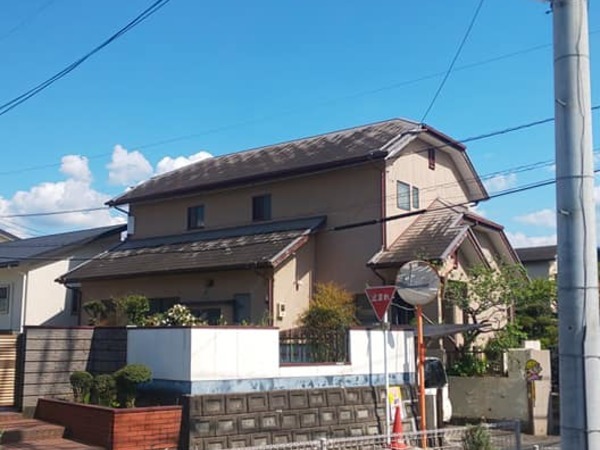 地震被害住宅　外壁屋根塗装工事　益城町