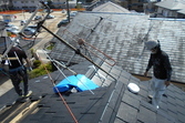 地震被害　屋根葺き替え工事
