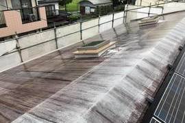 熊本市中央区渡鹿　住宅屋上防水シート保護塗装工事の施工前画像