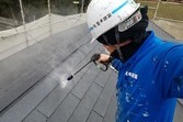 熊本県上益城郡嘉島町　スレート屋根塗装工事　屋根板金部含む