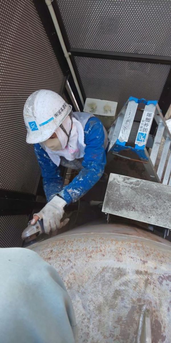 熊本市中央区ホテル　井水槽タンク塗装工事