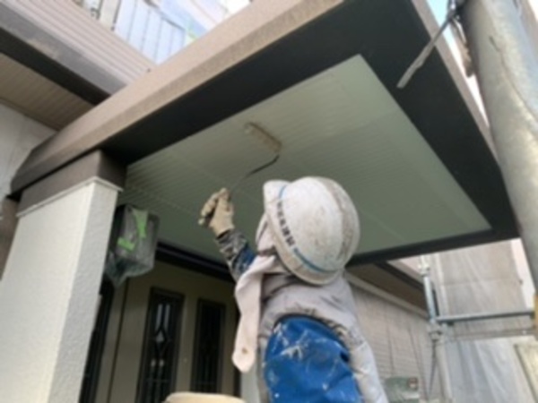 熊本県荒尾市住宅塗装・軒天井塗装状況