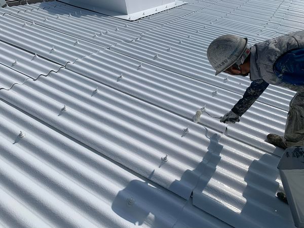 佐賀県工場屋根塗装工事・スレート屋根追加塗装工事
