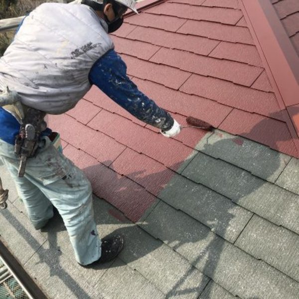熊本県南阿蘇･屋根塗装（大屋根塗装完了）