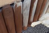 熊本東バイパス店舗木巾木塗装工事　キシラデコール使用