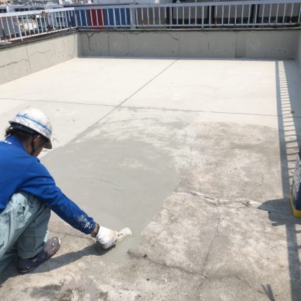 熊本市東区屋上防水  セメント下地補修工事