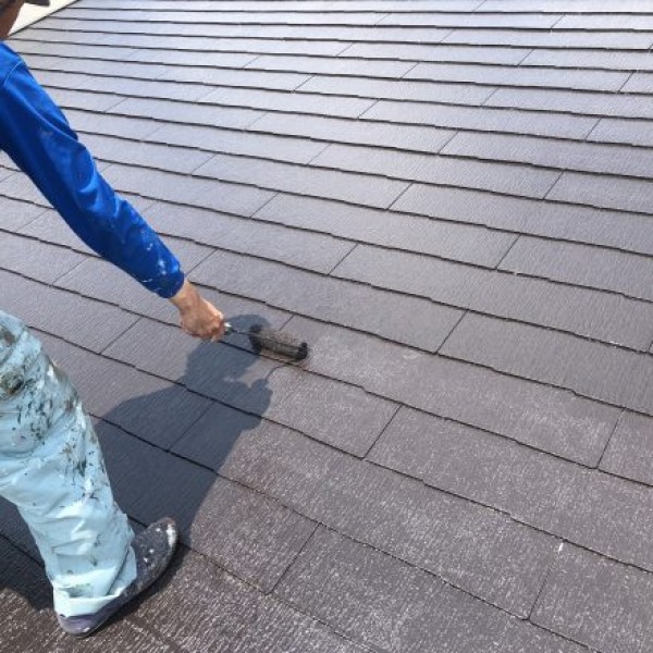 熊本県合志市 屋根遮熱塗装  上塗り完了！