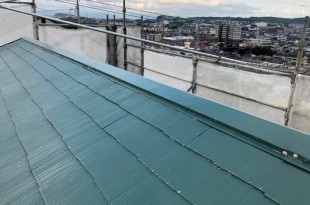 棟板金交換　塗装込み　合志市住宅屋根の施工後画像