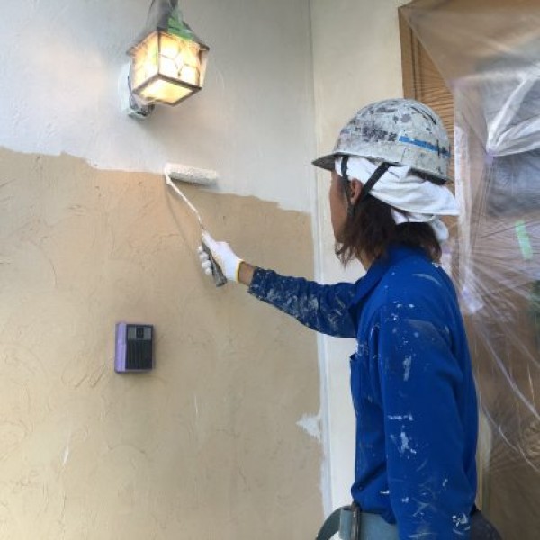 外壁塗装　熊本市東区　中塗り完了！