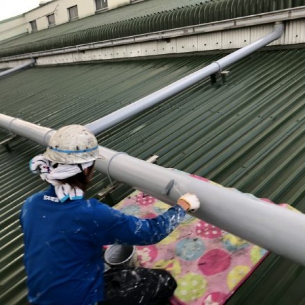 塩ビパイプ塗装　熊本県宇城市　塗装工事完了！