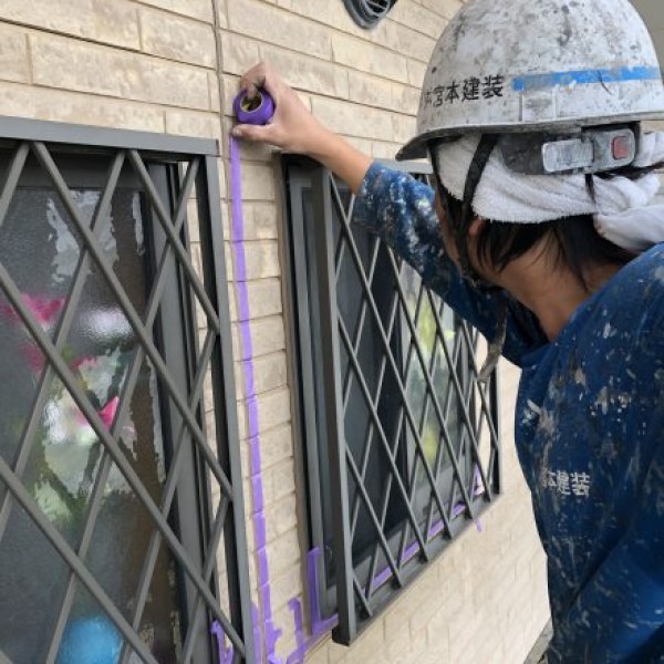 外壁シリコン塗装　目地等シーリング打替え　熊本市北区植木町