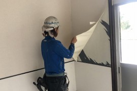 店舗塗装　内部天井・壁　クロス壁除去後塗装　熊本県熊本市北区打越町の施工前画像