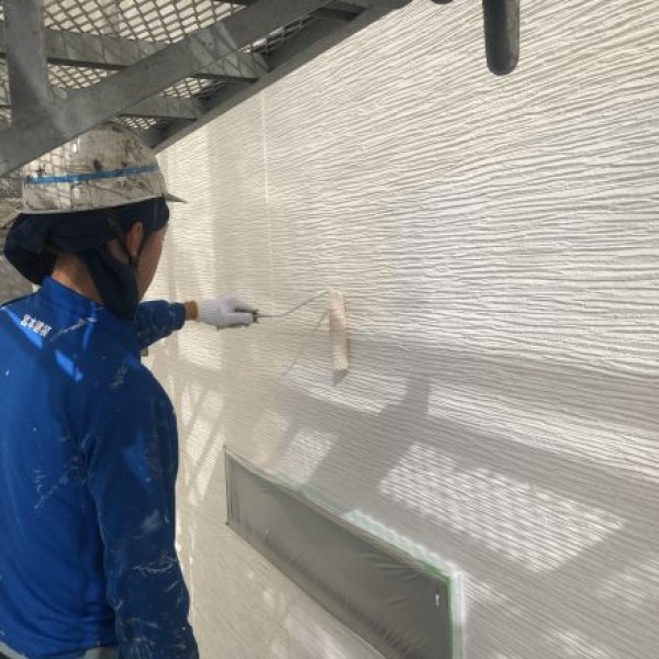 外壁塗装　熊本県合志市　中塗り完了！！