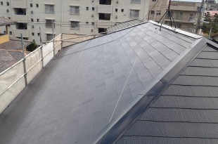 コロニアル屋根塗装　熊本県宇土市松原町　水性シリコン仕上げの施工後画像