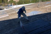 ｽﾚｰﾄ屋根強化＋遮断熱塗装　工場屋根　熊本県熊本市　特殊塗装