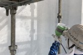 塗膜剥離箇所修繕　クラック（ひび）補修　熊本地震被災壁　熊本県熊本市北区植木町