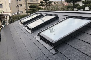 屋根塗装　熊本県宇城市　シリコン仕上げ、屋根板金塗装込みの施工後画像