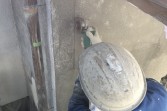 塗膜剥離箇所修繕　クラック（ひび）補修　熊本地震被災壁　熊本県熊本市北区植木町