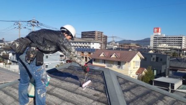 屋根塗装　熊本県玉名市　/　防水工事　熊本県玉名市　ウレタン２回目完了！！