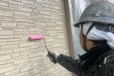 外壁塗装　熊本市北区　弱溶剤２液型フッ素クリヤー仕上げ