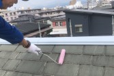 屋根塗装　超耐久水性アクリルシリコン樹脂塗料　熊本市東区　屋根板金込み