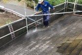 屋根塗装　熊本県大津町　水性ヤネフレッシュシリコン　板金コスモマイルドシリコン仕上げ
