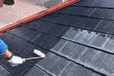 屋根塗装　熊本市東区花立　　屋根水性ヤネフレッシュ仕上げ