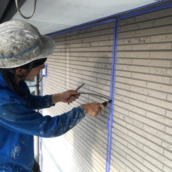 外壁塗装　熊本県大津町　既存シーリング撤去