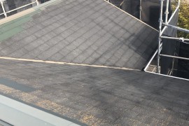 屋根塗装　熊本県合志市　屋根水性ルーフシリコン、屋根板金コスモマイルドシリコン仕上げの施工前画像