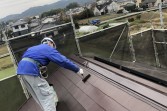 屋根塗装　熊本県宇城市　水性ヤネフレッシュ使用　屋根板金、コスモマイルドシリコン使用