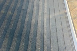 屋根塗装　熊本県宇城市　水性ヤネフレッシュ使用　屋根板金、コスモマイルドシリコン使用の施工前画像